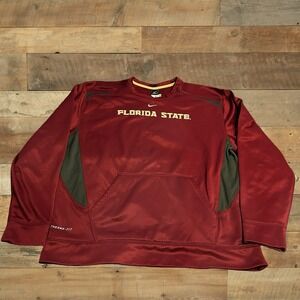 Team Nike Florida State Seminoles Center Swoosh Crewneck Sweatshirt XL